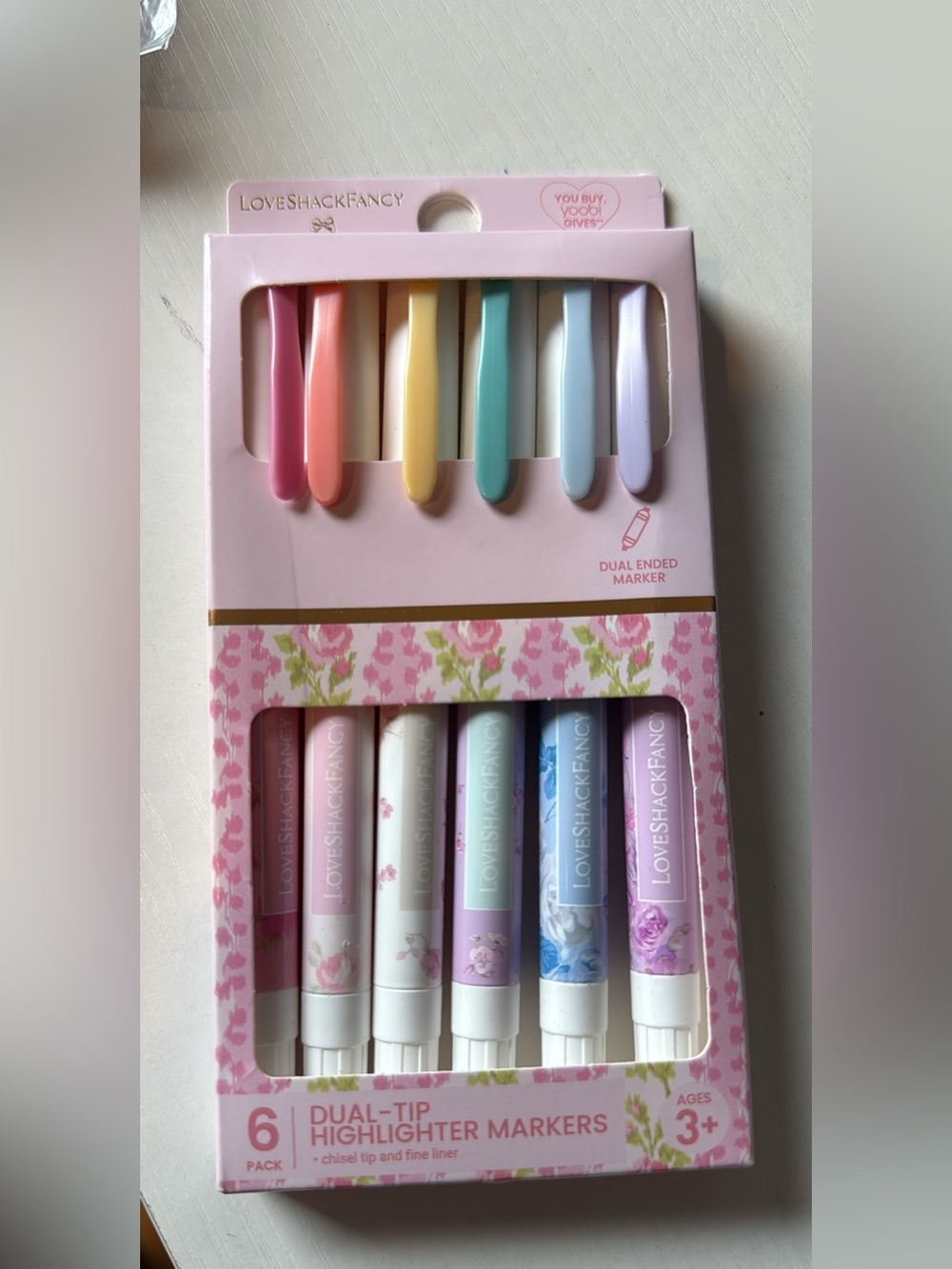 LoveShackFancy Pastel Dual-Tip Highlighter Markers - 6 Pack (Pastel Multicolor)